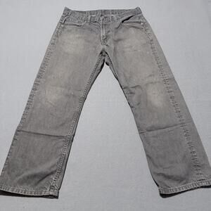 Levi's 569 Straight Jeans Men's Gray Denim Mid Rise Distressed Loose Fit 33X30